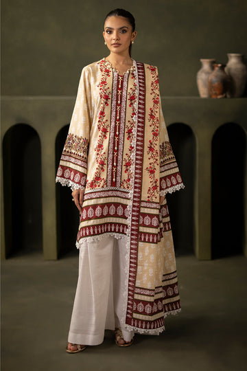 Zellbury Embroidered Shirt Dupatta - 0171 Online Shopping